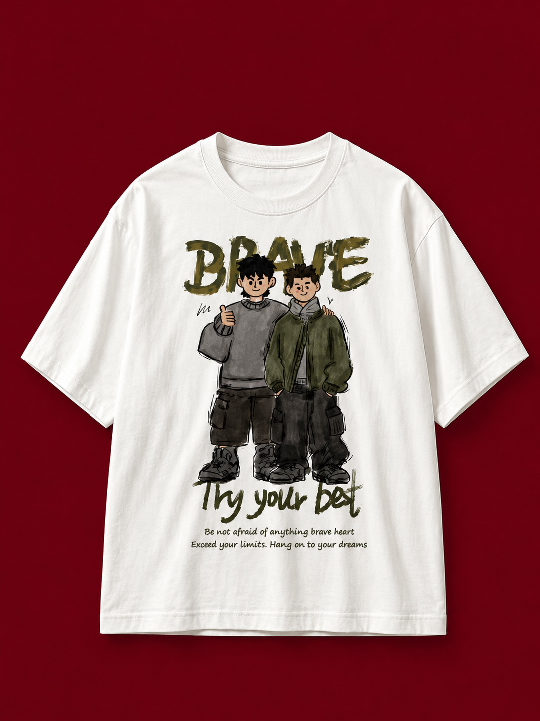 Brave Printed Slim Fit Tshirt